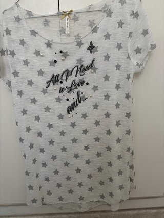 Blusa Key Largo estrellas plateadas talla S