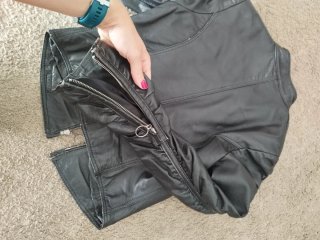 Chaqueta cuero Mustang negra mujer