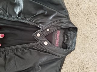 Chaqueta cuero Mustang negra mujer