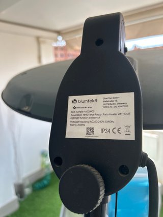 Calefactor Eléctrico Exterior Negro