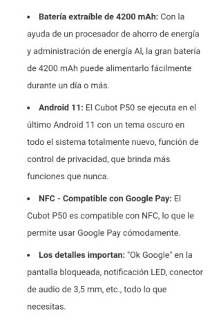 Cubot P50 Negro Nuevo