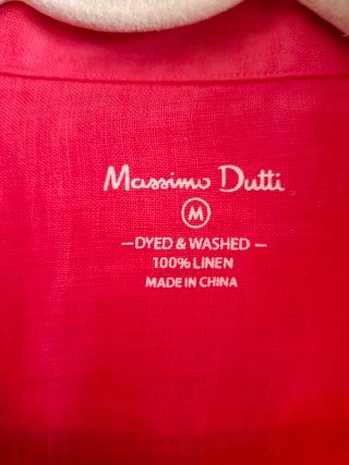 Camisa Lino Massimo Dutti Color coral. Casi nueva