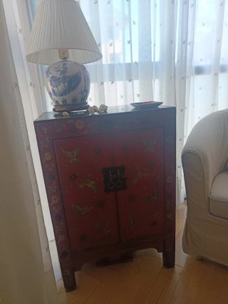 Mueble Laca China Rojo Mariposa
