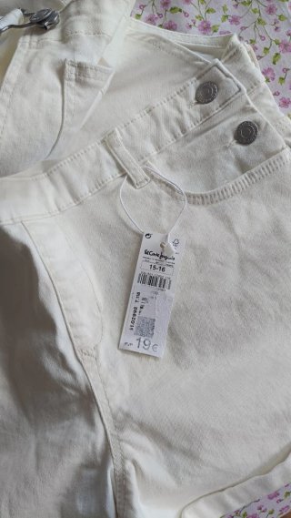 Mono corto blanco, talla 15/16 años
