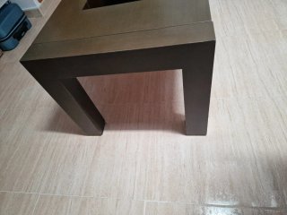 Mesa elevable moderna madera y cristal
