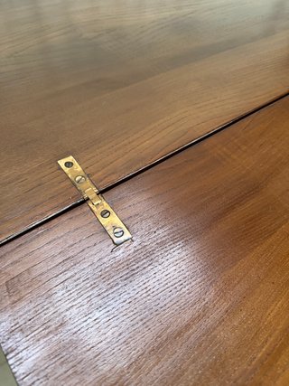 Mesa antigua restaurada madera y metal