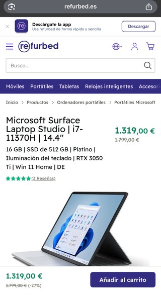 Microsoft Surface Laptop Studio Gris