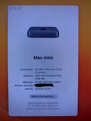 Mac mini 2018 Intel A1993 + Soporte VES