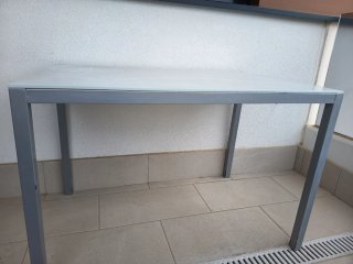 Mesa cristal patas metálicas 170x110