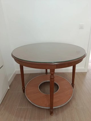 Mesa camilla con cristal