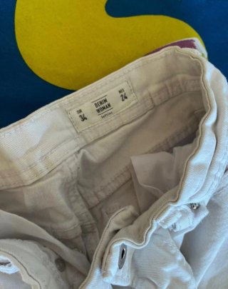 Pantalón blanco ancho mujer