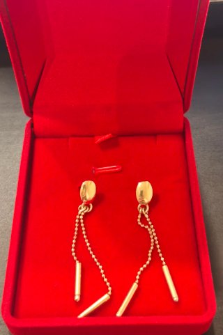Pendientes largos dorados 18k