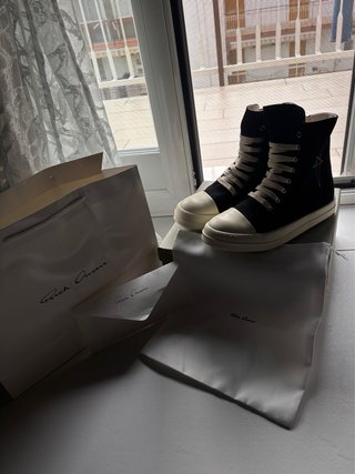 Scarpe Rick Owens High Top Nere