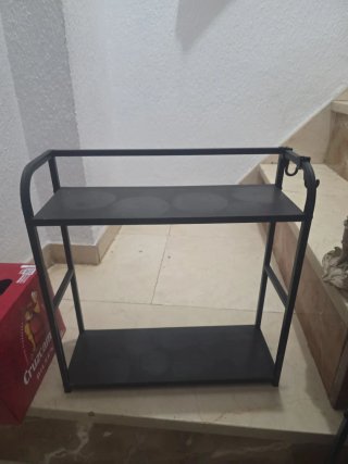 Estantería negra 2 baldas