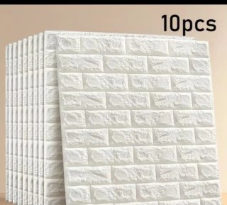 36 Paneles Vinilo Ladrillo Blanco 80x80 Autoadesiv