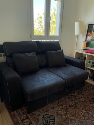 Sofá 3 plazas efecto nobuk negro