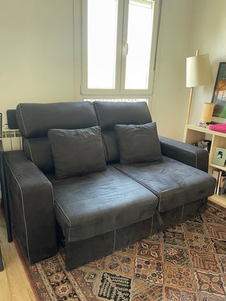 Sofá 3 plazas efecto nobuk negro