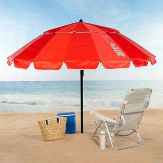Sombrilla playa antiviento 16 varillas 220 cm roja
