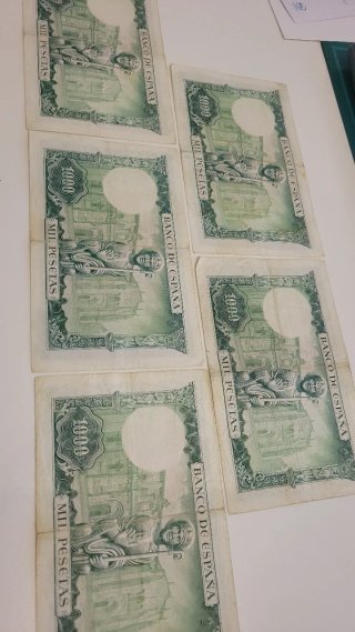5 Billetes 1000 Pesetas 1965 El Banco de España