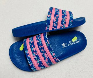 Chanclas Adidas Mujer Estampado Floral Azul Rosa