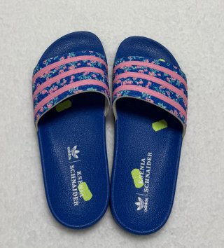 Chanclas Adidas Mujer Estampado Floral Azul Rosa