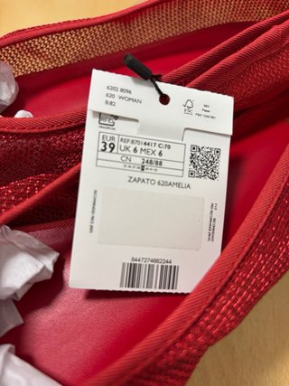 Manoletinas Mango Rojas Talla 39