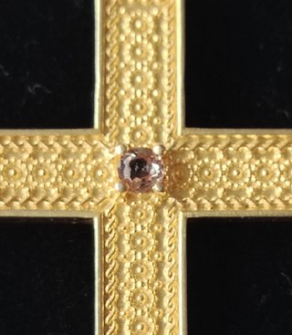 Cadena y Cruz Plata 925 con Piedra sultanita