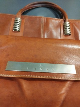 Bolso de piel marrón Looky vintage