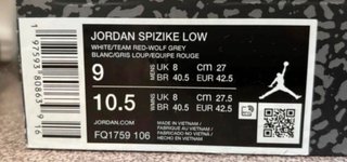 Jordan Spizike Low White/Team Red-Wolf Grey