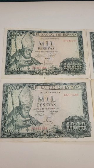 4 Billetes 1000 Pesetas Banco de España 1965