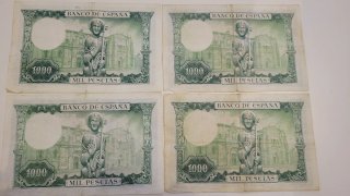 4 Billetes 1000 Pesetas Banco de España 1965