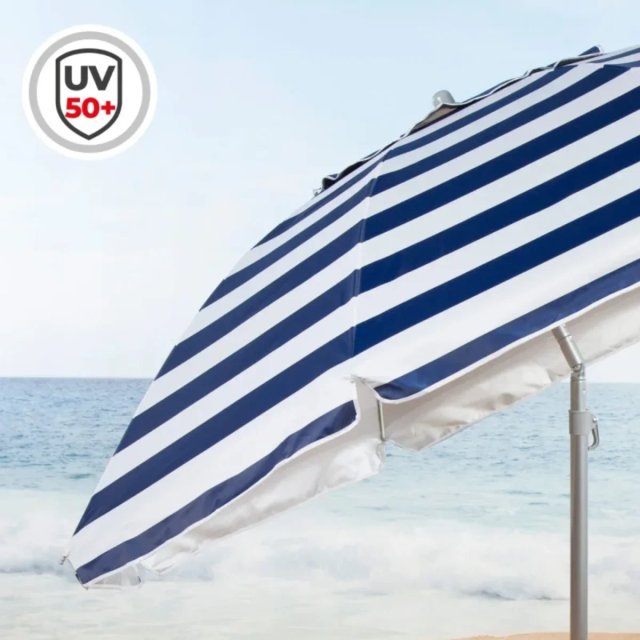 Sombrilla playa Ø220 UV50 antiviento inclinable
