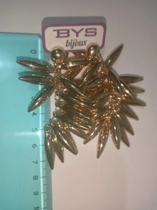 Orecchini BYS Bijoux Metallo Foglie Oro