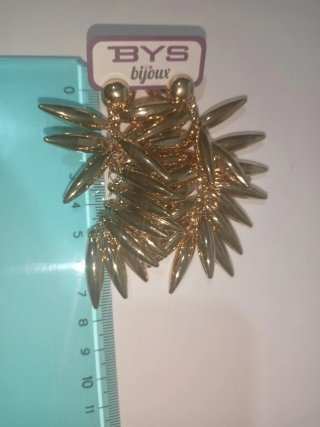 Orecchini BYS Bijoux Metallo Foglie Oro