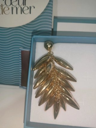 Orecchini BYS Bijoux Metallo Foglie Oro