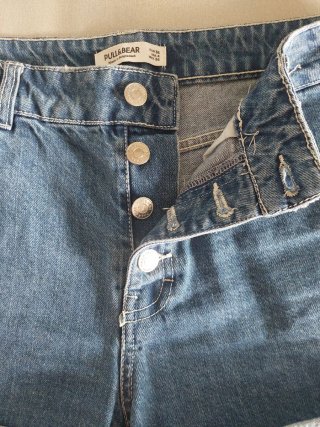 Pull&Bear Pantalón Corto Vaquero Azul