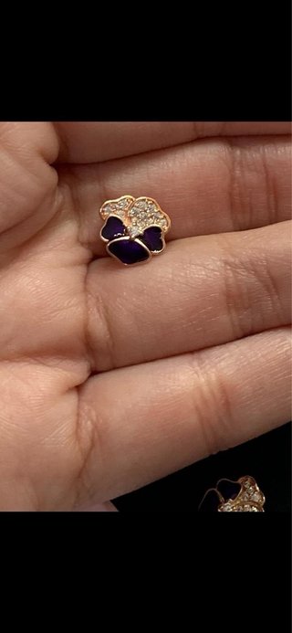 Pendientes Pandora Flor Morado rosado