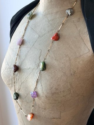Collana vintage pietre dure artigianale