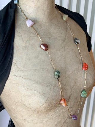 Collana vintage pietre dure artigianale