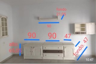 Conjunto Muebles Madera Pino Pintados