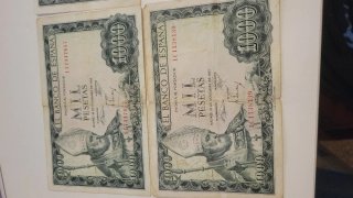 Lote 5 Billetes 1000 (mil) Pesetas España 1965