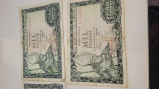 Lote 5 Billetes 1000 (mil) Pesetas España 1965