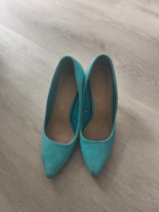 Zapatos tacón azul turquesa Talla 38