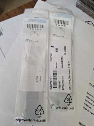 2 Correas Casio Originales para CA53W en colores