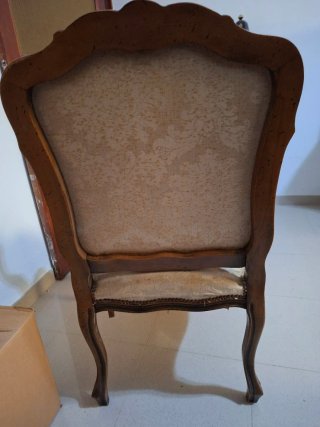 Set di 2 poltrone classiche in legno e tessuto