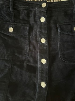 Falda pana azul marino Stradivarius