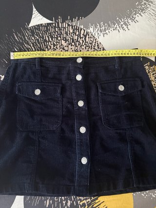 Falda pana azul marino Stradivarius