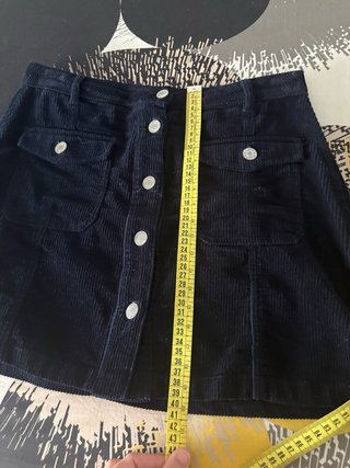 Falda pana azul marino Stradivarius