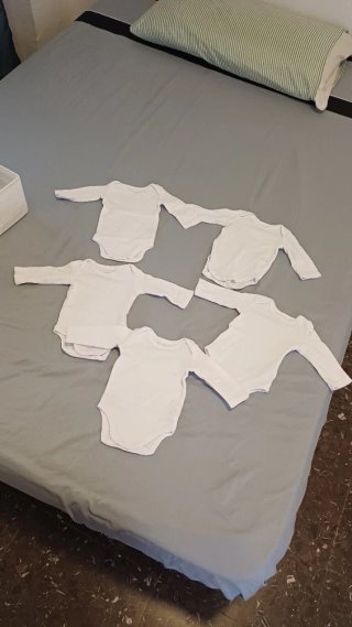 Pack 5 Bodys Manga Larga Bebé Blanco
