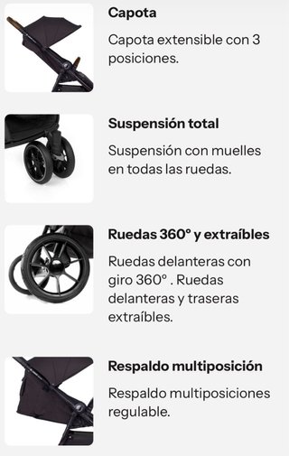 Carro Gemelar Jané Negro